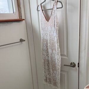 Elegant White Floral Lace Dress